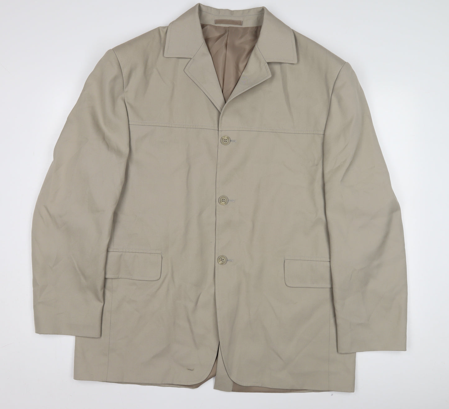 KIT Men's Beige Blazer 44R Single-Breasted Jacket