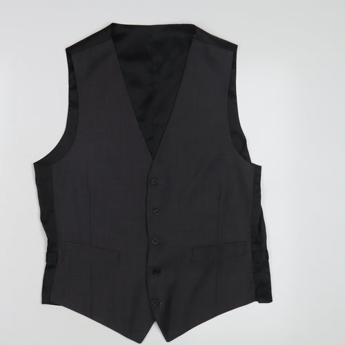Marks & Spencer Men's Grey Wool Waistcoat, Size Small 36-38"