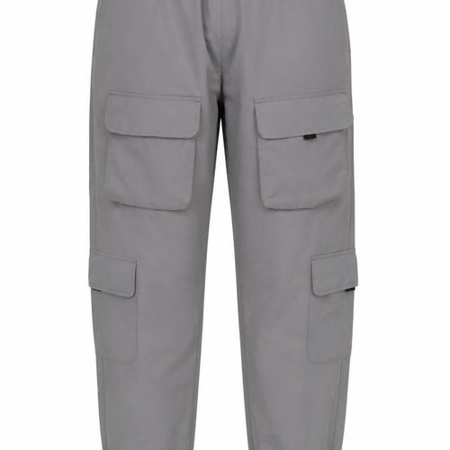 MCMXCV Women's Grey Cargo Trousers, M, Casual Elastic Waist