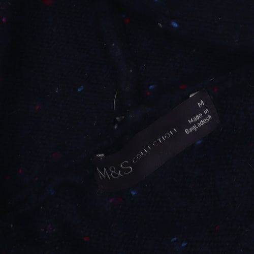 Marks and Spencer Women's Black Striped Knit Hoodie M