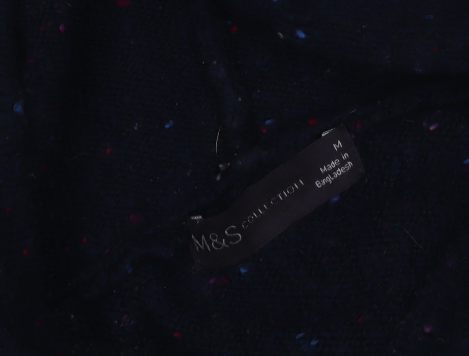Marks and Spencer Women's Black Striped Knit Hoodie M
