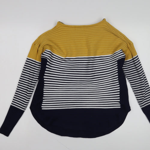 Apricot Women's Multicoloured Stripe Full Zip Jumper L