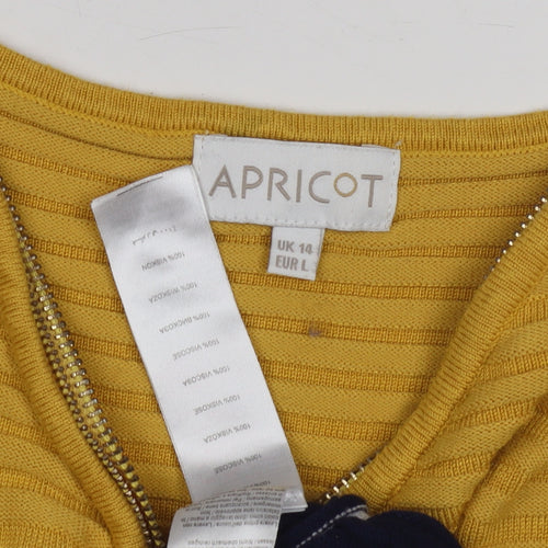 Apricot Women's Multicoloured Stripe Full Zip Jumper L