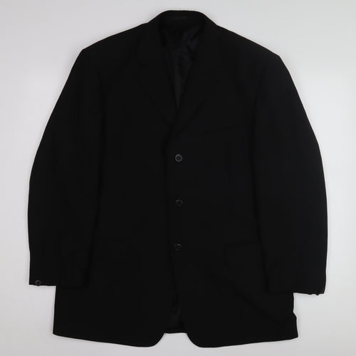 Copperstone Men's Black Blazer, Size 44, Regular Fit