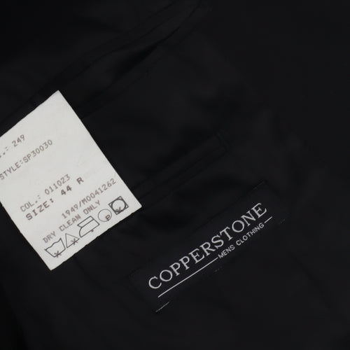 Copperstone Men's Black Blazer, Size 44, Regular Fit