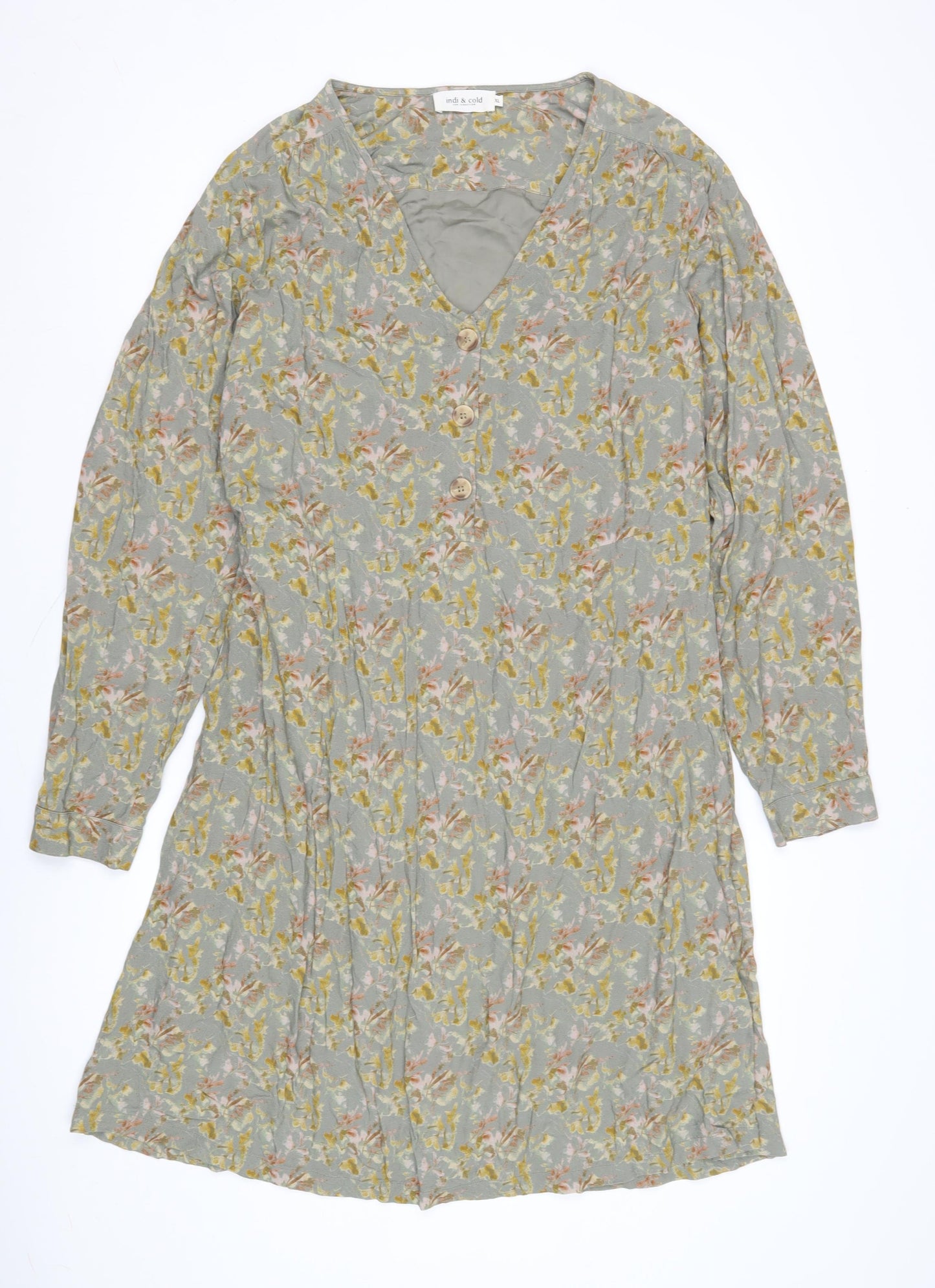 Indi & Cold Women's Floral Viscose Shift Dress XL