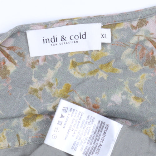 Indi & Cold Women's Floral Viscose Shift Dress XL