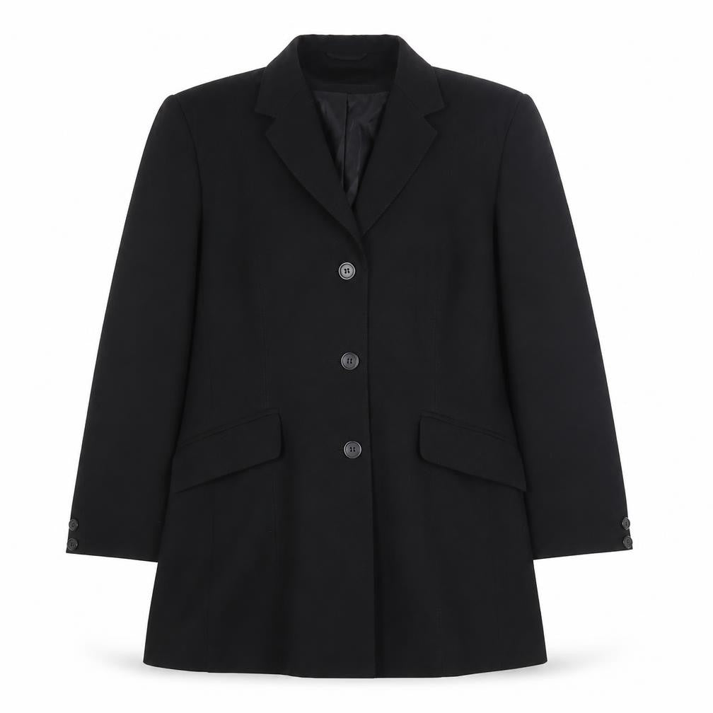 Front view of Bonmarché Women's Black Blazer, size 16, Button Closure