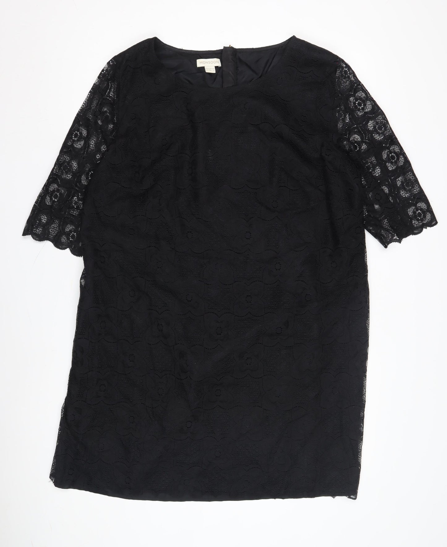 Monsoon Women's Black Lace Shift Dress, Plus Size 22