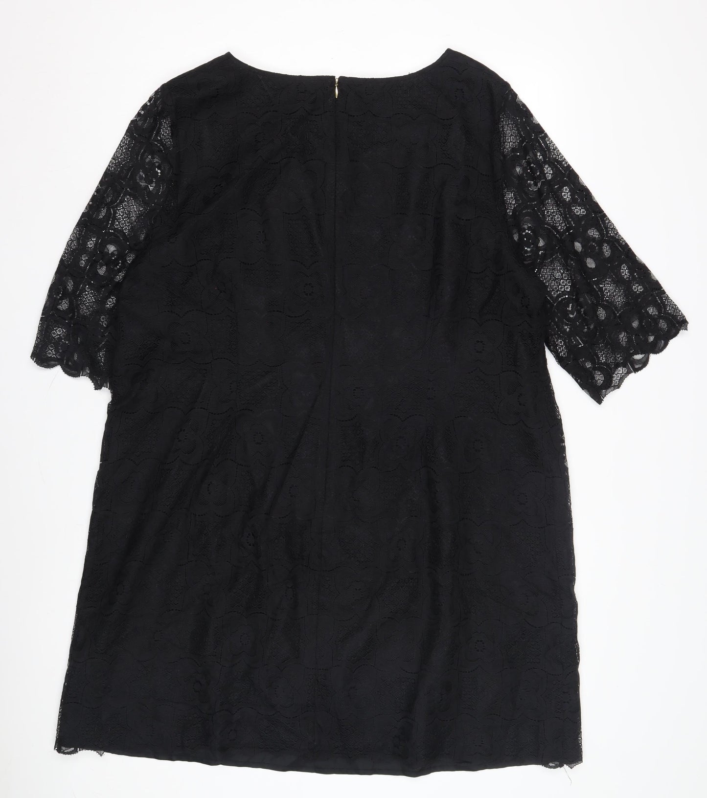 Monsoon Women's Black Lace Shift Dress, Plus Size 22