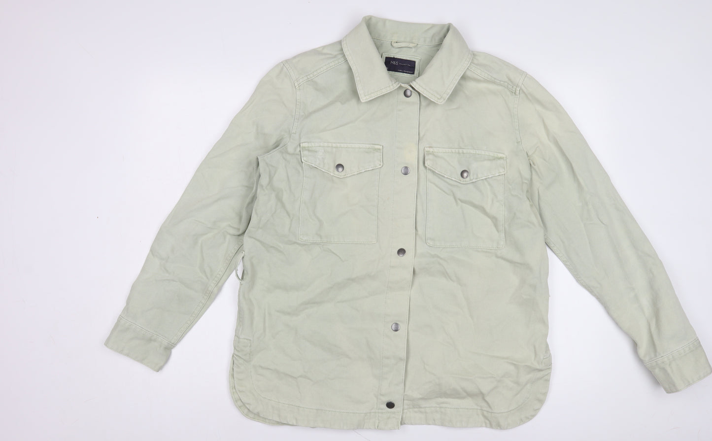 Marks and Spencer Women's Green Cotton Jacket, Size 12