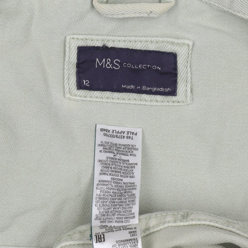Marks and Spencer Women's Green Cotton Jacket, Size 12