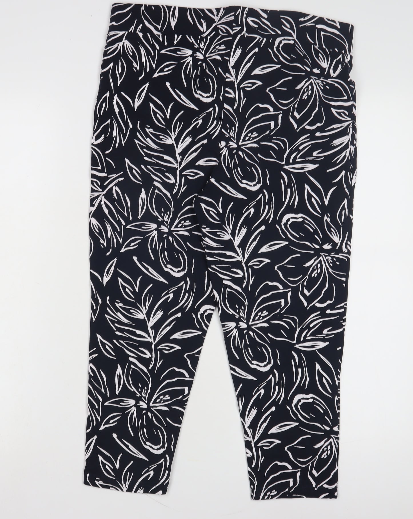 Bonmarché Women's Black Floral Leggings, Size 14