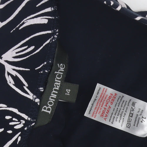 Bonmarché Women's Black Floral Leggings, Size 14