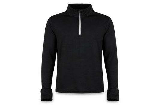 Front view of Crane unisex black long sleeve athletic pullover m