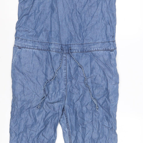 Esprit Women's Blue Denim Jumpsuit M - Relaxed Fit, V-Neck