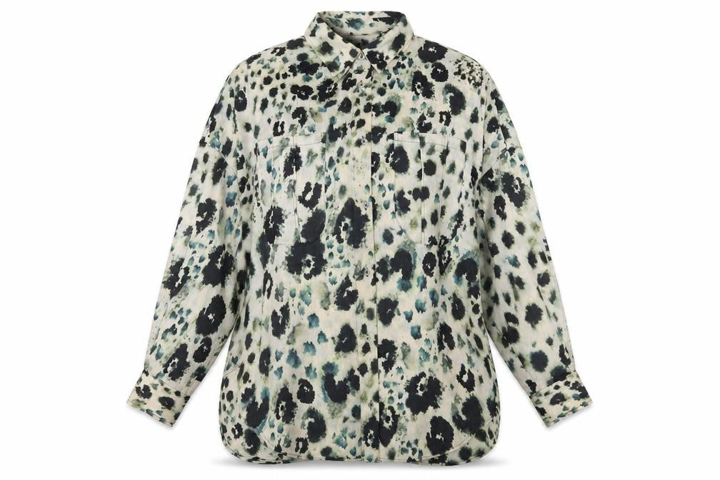 Front view of Zara Women's Multicoloured Animal Print Button-Up XS