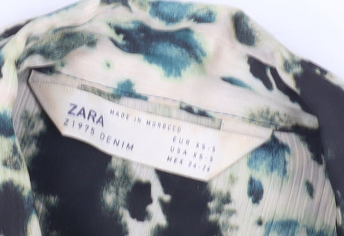 Zara Women's Multicoloured Animal Print Button-Up XS