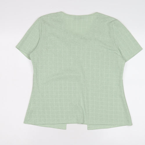Saloos Women's Green Check Embroidered Top - L