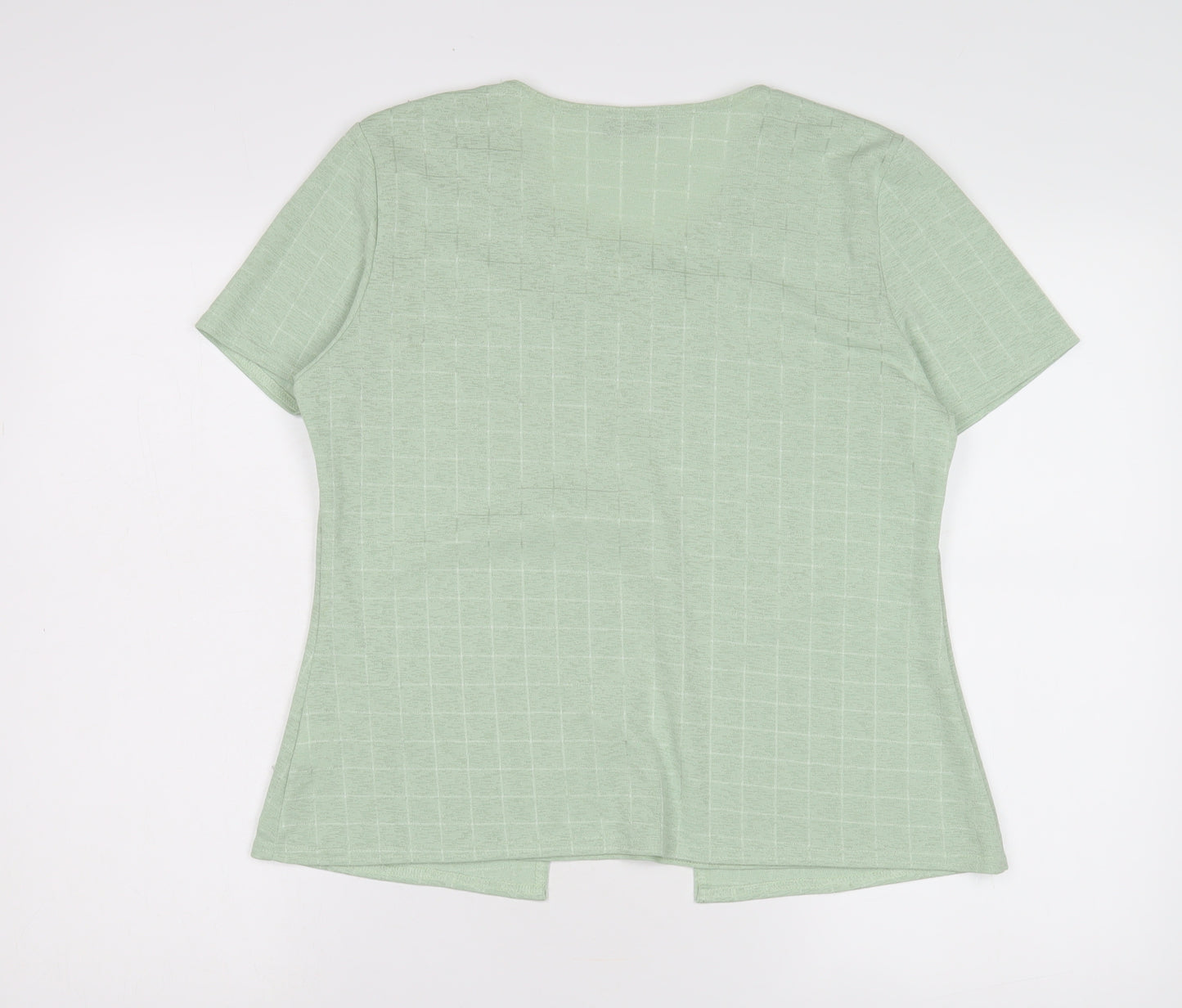 Saloos Women's Green Check Embroidered Top - L