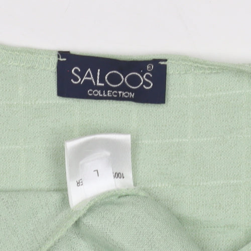 Saloos Women's Green Check Embroidered Top - L