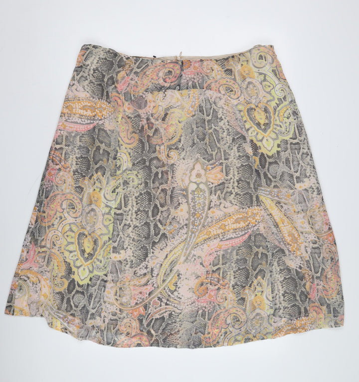 Women's Multicoloured Paisley Skirt Size 18