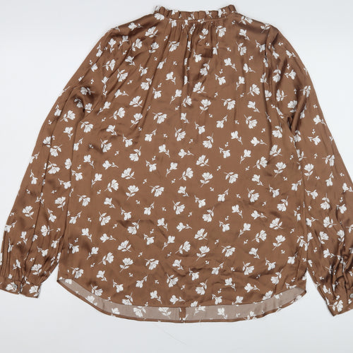 Marks and Spencer Women's Brown Floral Blouse