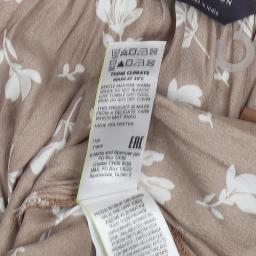 Marks and Spencer Women's Brown Floral Blouse