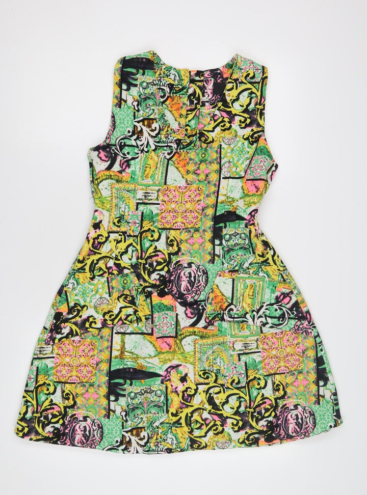 Women's Multicoloured Patchwork Sleeveless Dress