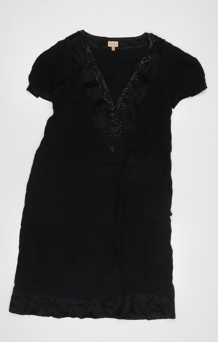 Whistles Women's Black Dress, Size 12, Short Sleeve