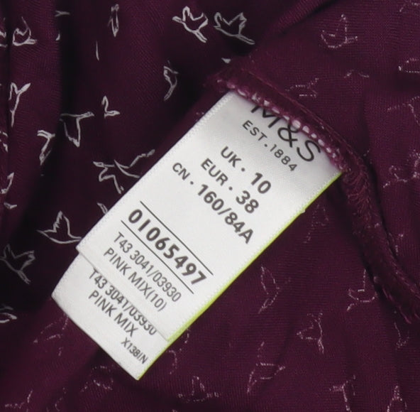 Marks and Spencer Women's Pink Blouse Size 10