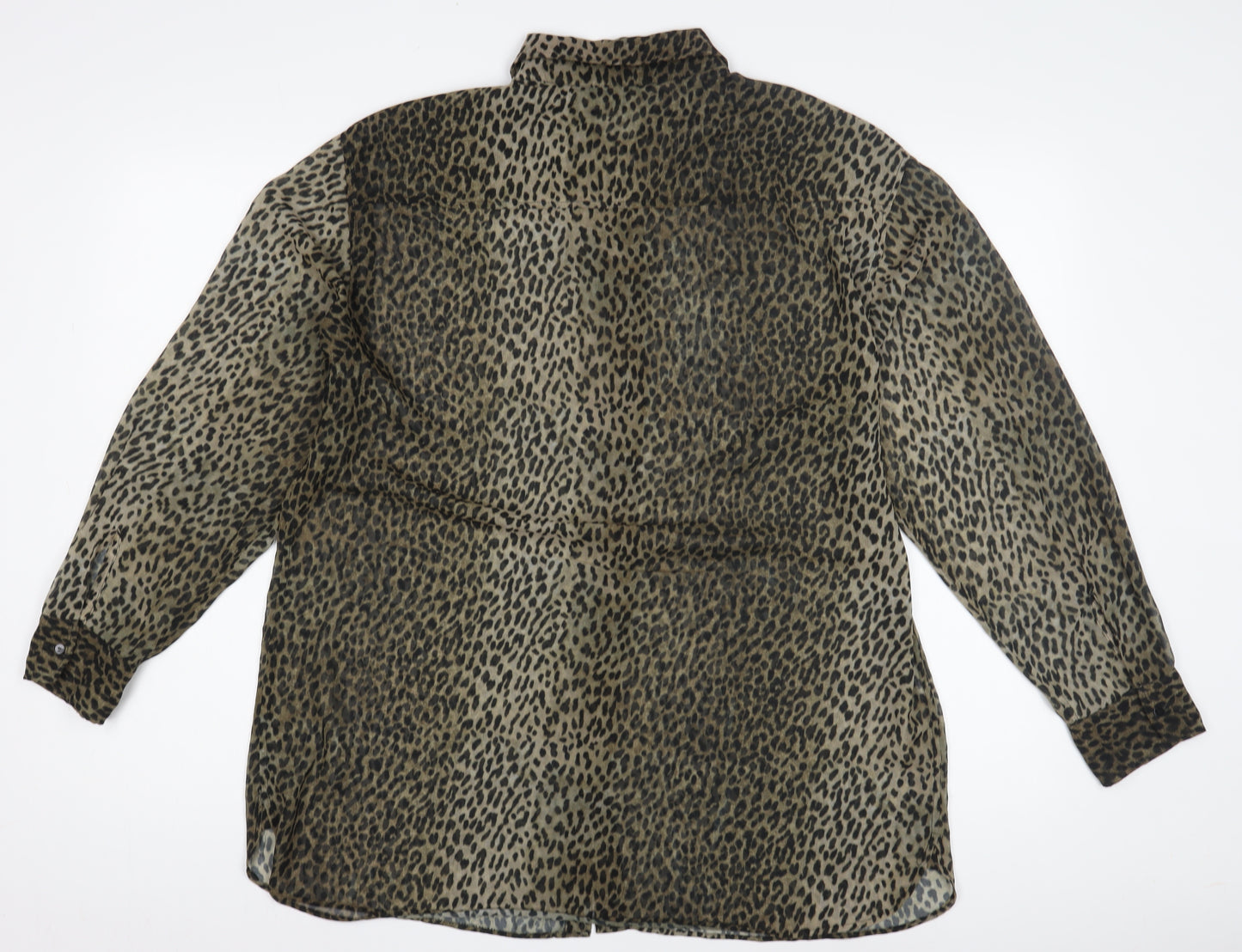 Mango Women's Brown Animal Print Button-Up Shirt