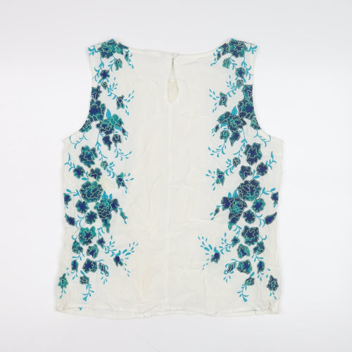 Marks and Spencer Women's Ivory Floral Tank Top Size 12