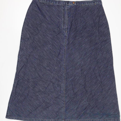 Marks and Spencer Women's Blue Denim A-Line Skirt, Size 20
