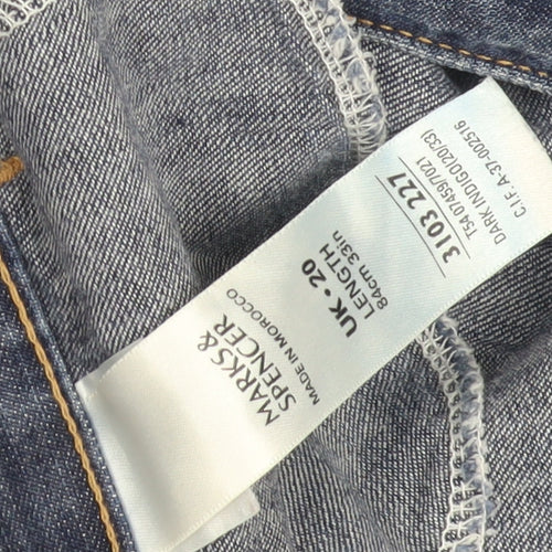 Marks and Spencer Women's Blue Denim A-Line Skirt, Size 20