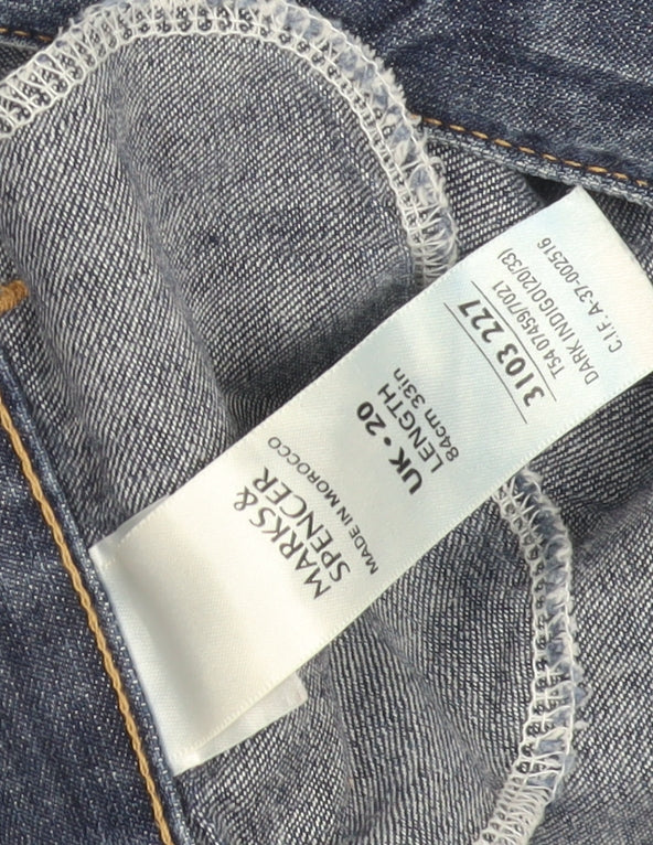 Marks and Spencer Women's Blue Denim A-Line Skirt, Size 20