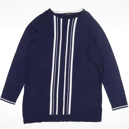 Evans Women's Blue Striped Pullover Jumper Size 16