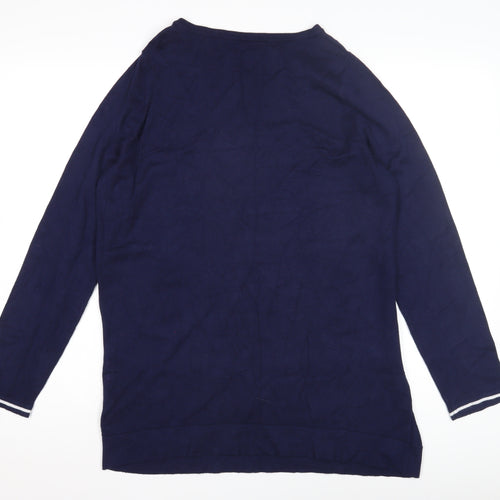 Evans Women's Blue Striped Pullover Jumper Size 16