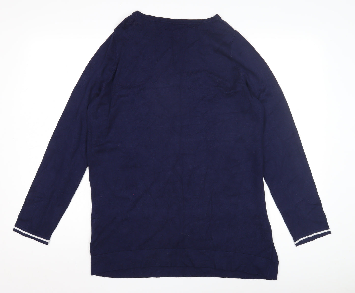 Evans Women's Blue Striped Pullover Jumper Size 16