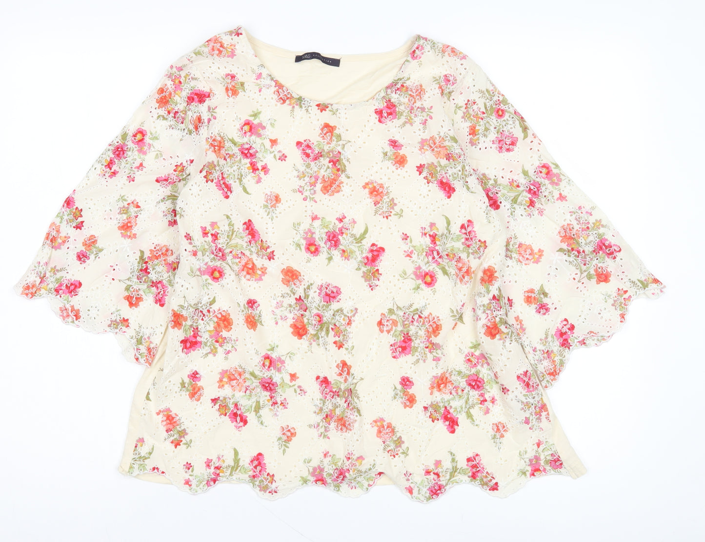 Marks and Spencer Women's Floral Blouse, Size 14, Cotton