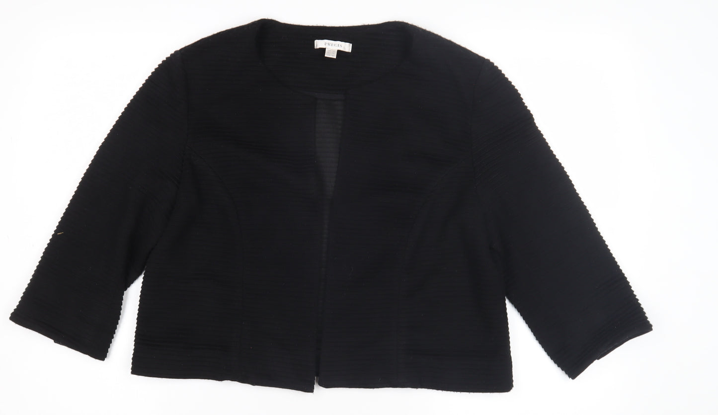 Precis Women's Black 3/4 Sleeve Jacket Size 16