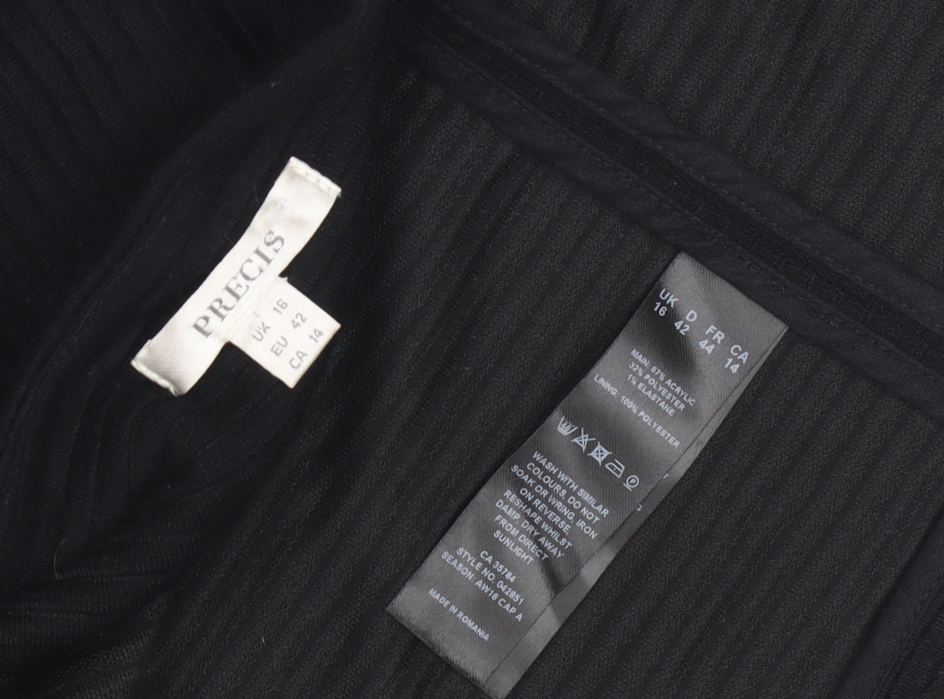 Precis Women's Black 3/4 Sleeve Jacket Size 16