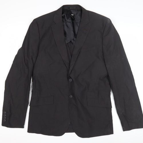 H&M Men's Black Blazer Jacket Size 52 Stylish