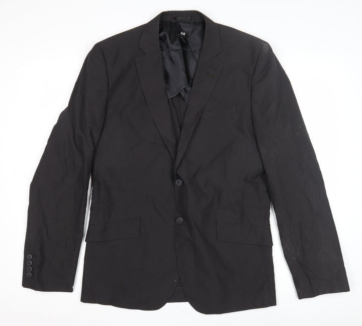 H&M Men's Black Blazer Jacket Size 52 Stylish