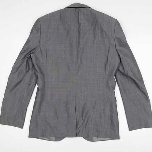 Next Men's Grey Blazer, Size 40R, Wool-Blend, Formal