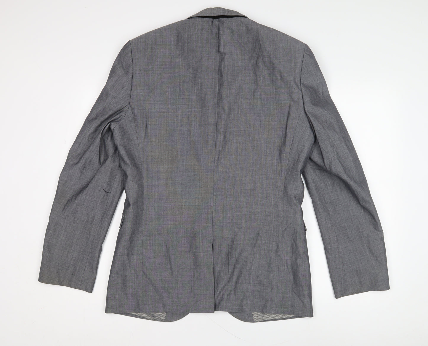 Next Men's Grey Blazer, Size 40R, Wool-Blend, Formal