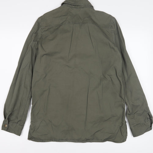 H&M Women's Green Military Jacket, Size 6, Cotton