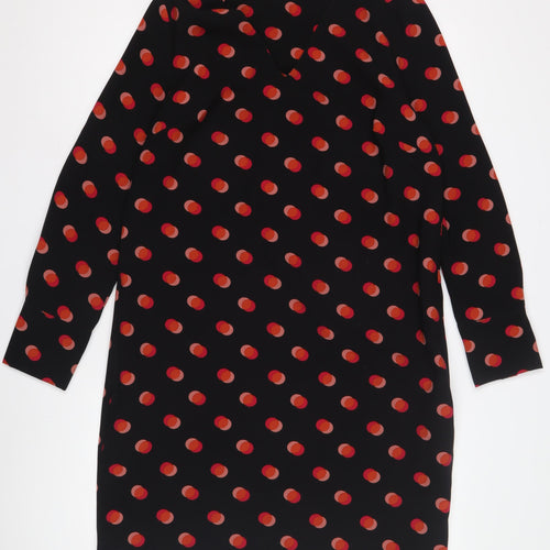 Next Women's Black Polka Dot Long Sleeve Dress Size 14
