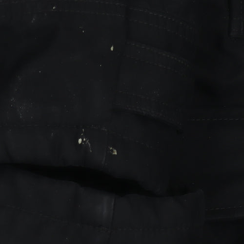 Livergy Unisex Black Parka Jacket, Size 12, Hooded, Zip/Button