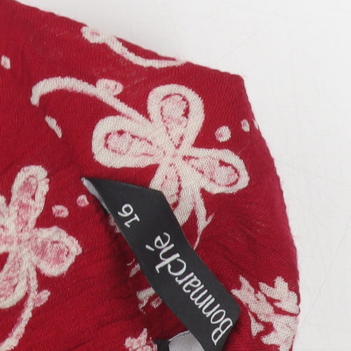Bommarche Women's Red Floral Peasant Skirt Size 16